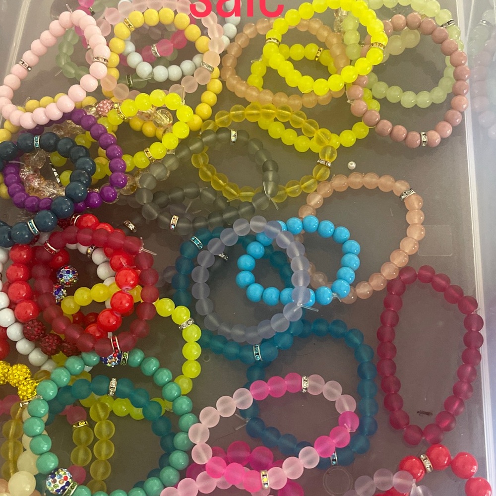 Colorful Beaded Kids Bracelets Set